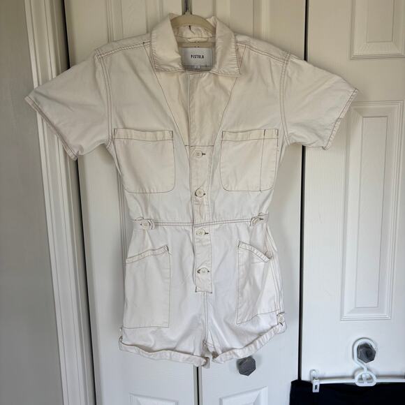 Pistola Parker Fields Suit Romper Ecru Small Boho minimalist utility - Picture 6 of 9